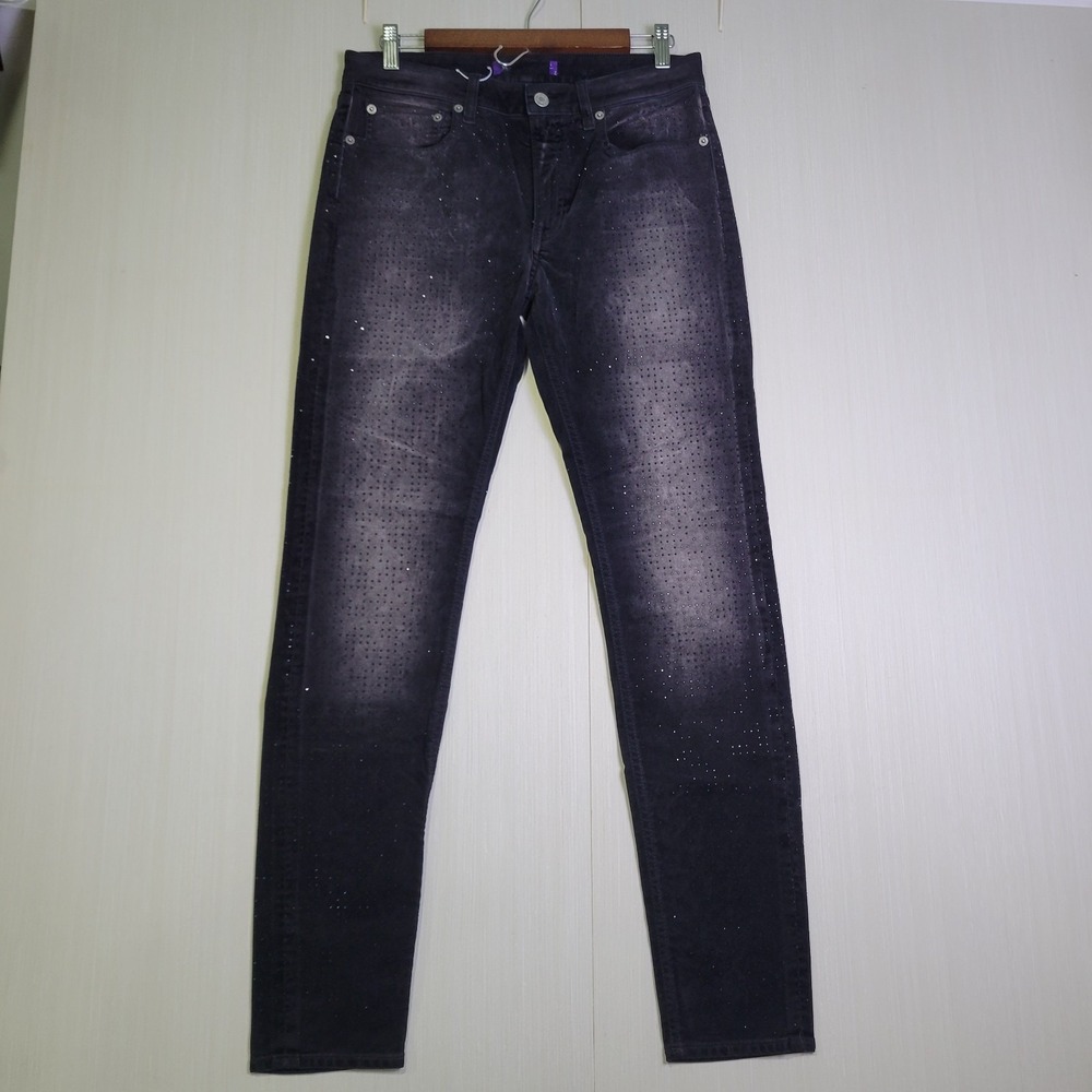 Ralph Lauren Purple Label Embellished 105 Super Slim Denim Jeans Womens 28 $2490